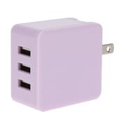 USB AC充電器 合計最大4.8A USB-A×3 軽量&コンパクト 折りたためる可動式プラグ 3台同時充電可 2年保証 ペールアイリス MOT-AC48U3-PU