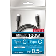 USB Type-C(オス) - USB Type-C(オス)充電/データ転送ケーブル 0.5m GH-UCCCA05-BK