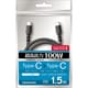 USB Type-C（オス） - USB Type-C（オス）充電/データ転送ケーブル 1.5m GH-UCCCA15-BK