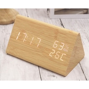 木目調 三角目覚まし clock0050-1size-lbrown