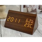 木目調 三角目覚まし clock0050-1size-dbrown