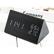 木目調 三角目覚まし clock0050-1size-black