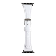 RWC536WU [Apple Watch 38/40/41mm 用 バンド 牛革 グレイスパール ホワイト ブラックアダプター]