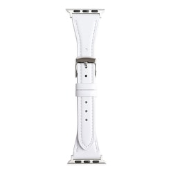 RWC036WU [Apple Watch 38/40/41mm 用 バンド 牛革 グレイスパール ホワイト シルバーアダプター]