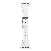 RWC036WU [Apple Watch 38/40/41mm 用 バンド 牛革 グレイスパール ホワイト シルバーアダプター]