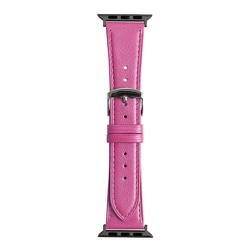 RWC537PU [Apple Watch 38/40/41mm 用 バンド 牛革 グレイスパール ピンク ブラックアダプター]