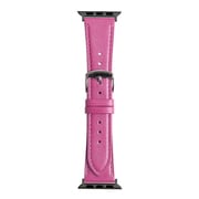 RWC537PU [Apple Watch 38/40/41mm 用 バンド 牛革 グレイスパール ピンク ブラックアダプター]