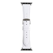 RWC537WU [Apple Watch 38/40/41mm 用 バンド 牛革 グレイスパール ホワイト ブラックアダプター]