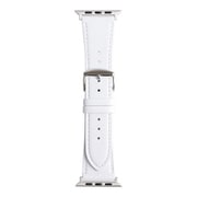 RWC037WW [Apple Watch 42/44/45mm 用 バンド 牛革 グレイスパール ホワイト シルバーアダプター]