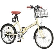 GRAPHIS(グラフィス) 折畳自転車 20インチ 6段ギア アイボリー GR-FD
