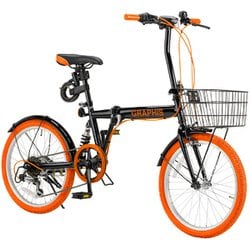 ヨドバシ.com - グラフィス GRAPHIS 折りたたみ自転車 20インチ 6段変速 GR-777 ブラック/オレンジ 通販【全品無料配達】