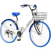 折りたたみシティサイクル 26インチ 6段変速 GR-CITY ホワイトブルー