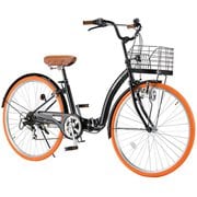 折りたたみシティサイクル 26インチ 6段変速 GR-CITY-OT ブラック/オレンジ
