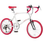 ミニベロ（小径車） 20インチ 7段変速 GR-008 ホワイト/レッド