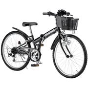 GRAPHIS（グラフィス） 子供用折畳自転車 24インチ 6段ギア ブラック GR-24-701