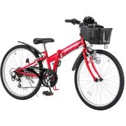 GRAPHIS（グラフィス） 子供用折畳自転車 24インチ 6段ギア レッド GR-24-701