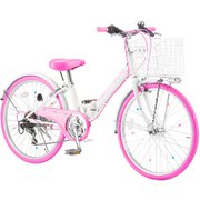 GRAPHIS（グラフィス） ジュニアバイシクル 24インチ ホワイトピンク GR-Ribbon24