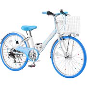 GRAPHIS（グラフィス） ジュニアバイシクル 24インチ ホワイトブルー GR-Ribbon24