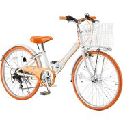 GRAPHIS（グラフィス） ジュニアバイシクル 24インチ ホワイトオレンジ GR-Ribbon24