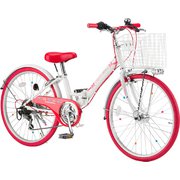 GRAPHIS（グラフィス） ジュニアバイシクル 24インチ ホワイトレッド GR-Ribbon24