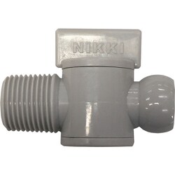 日機 クーラントシステム3/8 バルブ灰色 オネジ PT3/8 （10個入） 83723G（10）