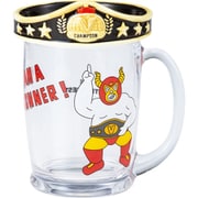 SAN3615-1 [おもしろ食器 STRONGEST マスクマン フタ付き ジョッキ 約360ml 「I AM A WINNER」 赤]