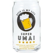 SAN3882-3 [おもしろ食器 缶型 ガラス グラス 約360ml 「SUPER UMAI ビール」]