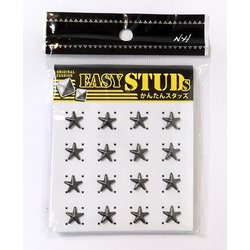 E-ST25-BS [爪スタッズ 星型 ブラックシルバーカラー 8mm 16個入り]