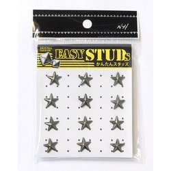 E-ST26-BS [爪スタッズ 星型 ブラックシルバーカラー 11mm 12個入り]