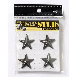 E-ST51-BS [爪スタッズ 星型 ブラックシルバーカラー 27mm 4個入り]