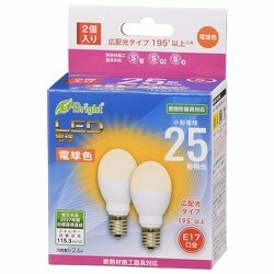 ヨドバシ.com - オーム電機 OHM LDA3L-G-E17 IH23 2P [LED電球 小形