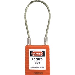 セーフラン ロックアウト用ケーブルパドロック オレンジ 14690-1