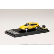 HJ642005Y 1/64 ホンダ CR-X SiR EF8 1989 エンジンディスプレイモデル付 イエロー [ダイキャストミニカー]