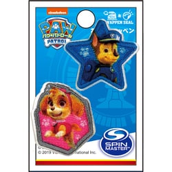 GFT01Y2345 パウ・パトロール シール＆アイロン 2WAY ワッペン 小 チェイス＆スカイ [キャラクターグッズ]