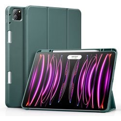 12.9インチ iPad Pro（第6/5世代）用 Rebound ペンシルホルダー付き三つ折りスタンドケース Rebound Pencil Case for iPad Pro 12.9 2022/2021-Forest Green