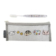 CRS-299 クレヨンしんちゃん ちび刺繍 シリーズ メッシュ歯ブラシ付きポーチ グレー [キャラクターグッズ]