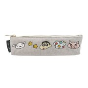 キャラクターグッズ CRS-301 クレヨンしんちゃん ちび刺繍 シリーズ スリムペンポーチ グレー