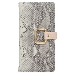 MD75238-2 [Smarfy iPhone 14 Pro用 パイソン手帳ケース ASH]