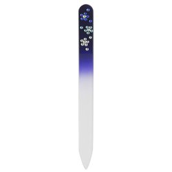 スワロフスキー チェコ製ガラス爪ヤスリ 14cm 青