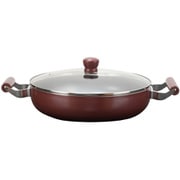 鍋 両手鍋 大型鍋 30cm 浅型 IH対応 ガラス蓋付 ふっ素加工 カレー シチュー 煮物 メガサイズ HB-6673
