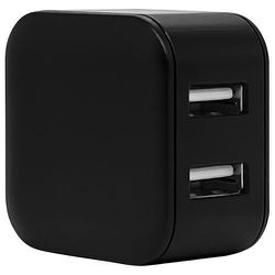 USB AC充電器 2.4A USB-A×2 90°回転式収納プラグ Smart IC搭載 ブラック RAC2A2A03BK