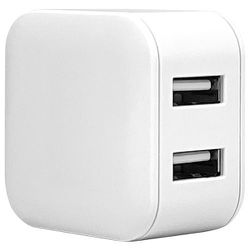 USB AC充電器 2.4A USB-A×2 90°回転式収納プラグ Smart IC搭載 ホワイト RAC2A2A03WH