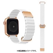 w00186wra [マグネット式 PUレザーアップルウォッチバンド Apple Watch 41/40/38mm用 ホワイトxローズゴールド]