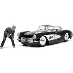 JADA32195 1/24 1957 コルベット ブラック/グラフィックス 狼男 フィギュア付 [ダイキャストミニカー]