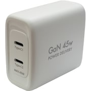 ヨドバシカメラオリジナル USB急速充電器 USB PD(パワーデリバリー)対応 45W USB-C×2 GaN採用 白(ホワイト) YDC-ACC245PGWH