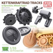 TR85059 1/35 WWII ドイツケッテンクラート用 履帯 起動輪/タイヤType1付（タミヤ用） [1/35スケール プラモデルパーツ]