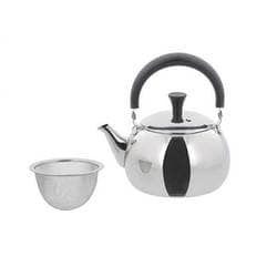ティーポット 急須 ステンレス製 茶こし付き トップハンドル 1.0L 大容量 ミラー仕上げ 持ちやすい NQ-0024