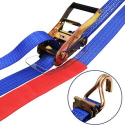 #75827 [ラッシングベルト青 レール1ton/Jフック1.5ton 幅50mm×長さ1+3m]