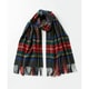 大判 タータンチェック ストール カシミヤ100％ レディース スコットランド製 チャコール×スチュワート WA56 190x70 VU9031