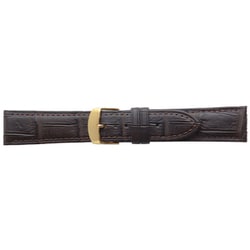 BWB022BS [時計ベルト グレーシャス ワニ革クロコダイル ダークブラウン 20mm]